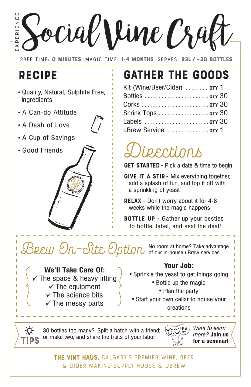 social vine craft tall recipe card